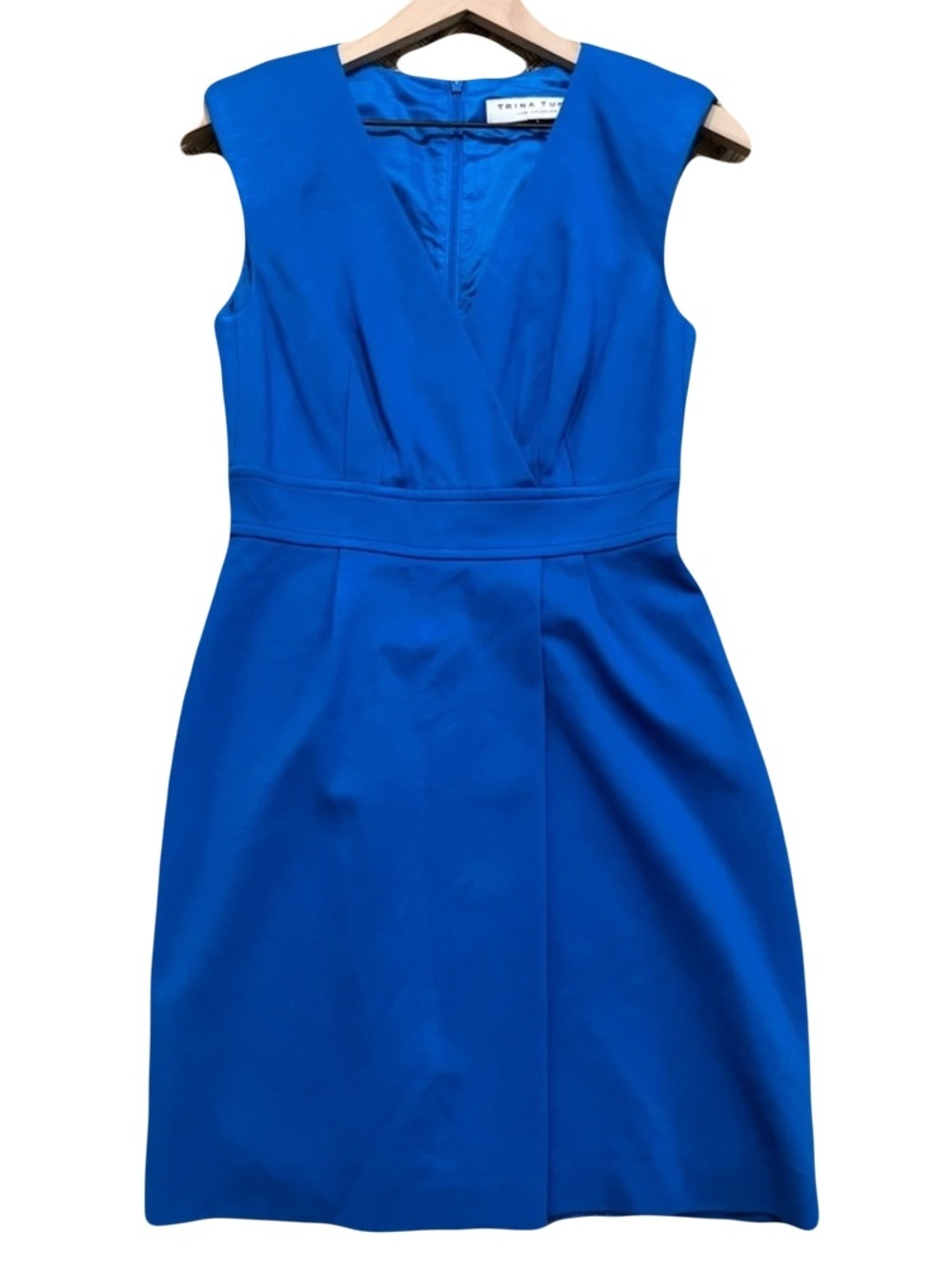 Trina Turk Dress - Women's Blue - Sleeveless V-Neck Sheath